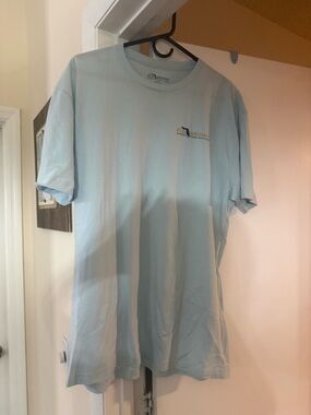 Men's Light Blue Short Sleeve Tee with Small Chest Logo